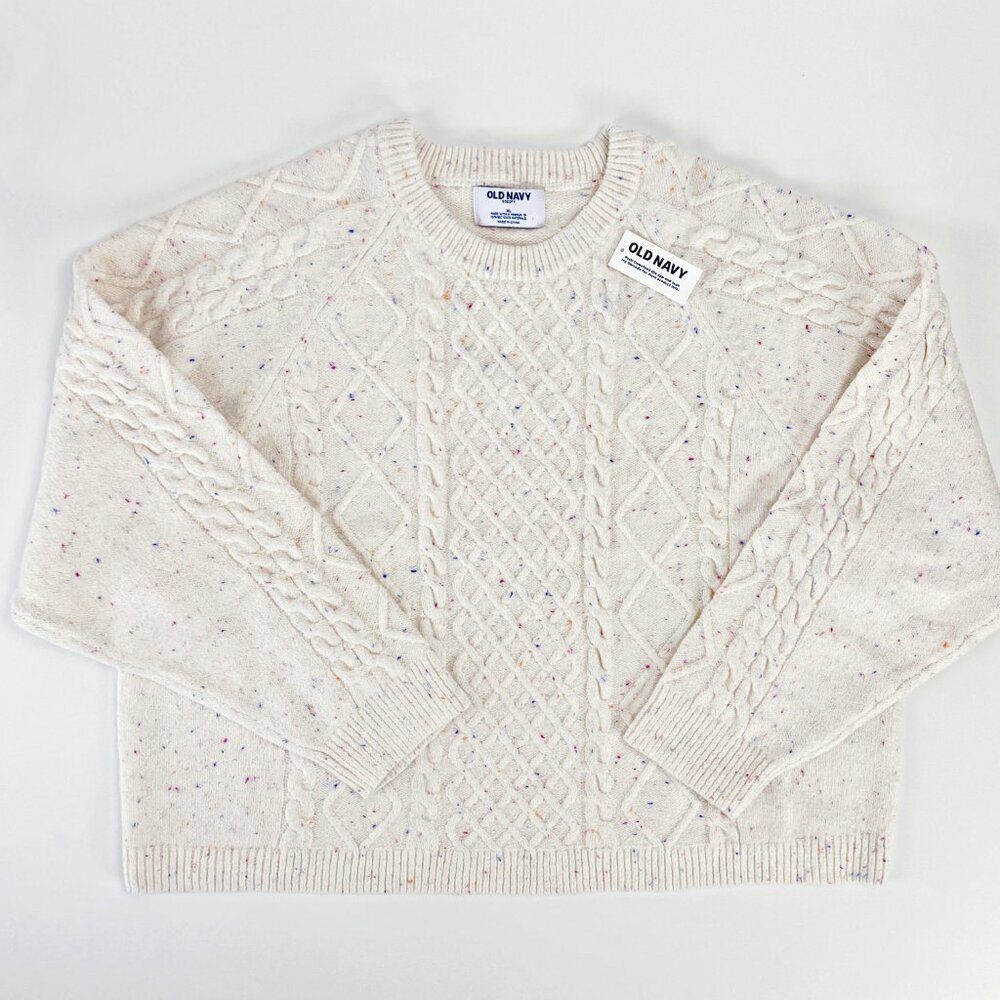 Chunky SOFT Cable Knit Sweater XL Rainbow Donegal Fall Winter COZY Cottage Cabin - Picture 8 of 12